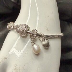 Judith Ripka Sterling Silver Charm Bracelet with Assorted Charms